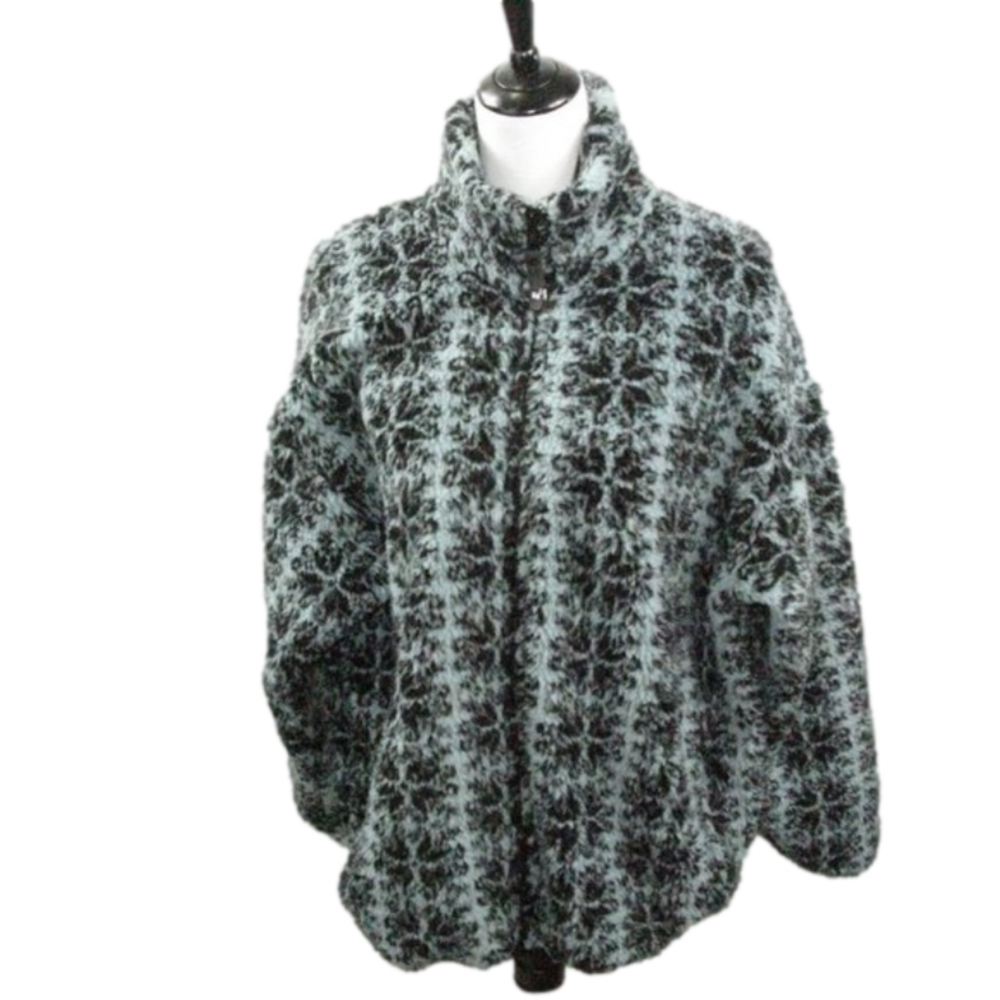Helly Hansen Seafoam Blue/Black Deep Pile Sherpa Jacket Size Medium